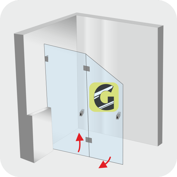 bodentiefe Klappdusche an Dachschräge von www.glas-scholl.de
